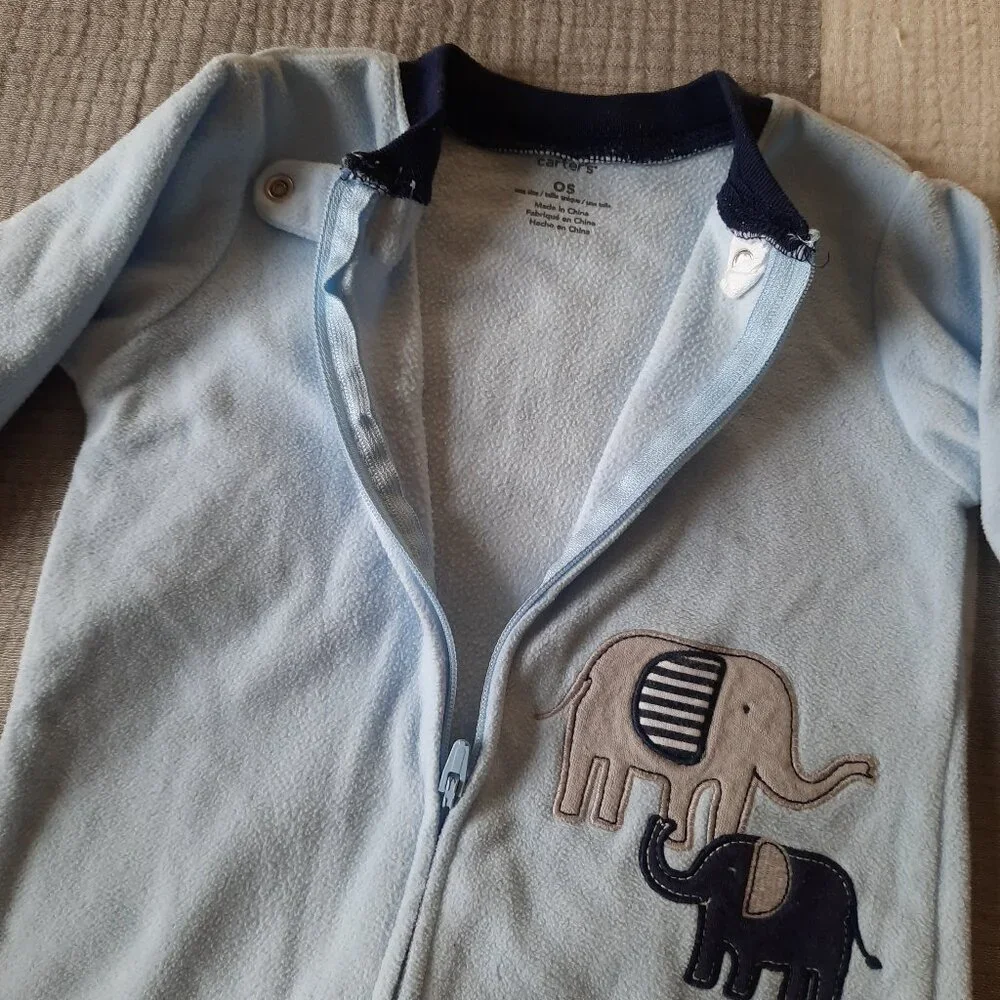 CARTER'S Fleece Sleepsack, Zip-up Long Sleeves - 2 Pair/Bundle - 0-9 months